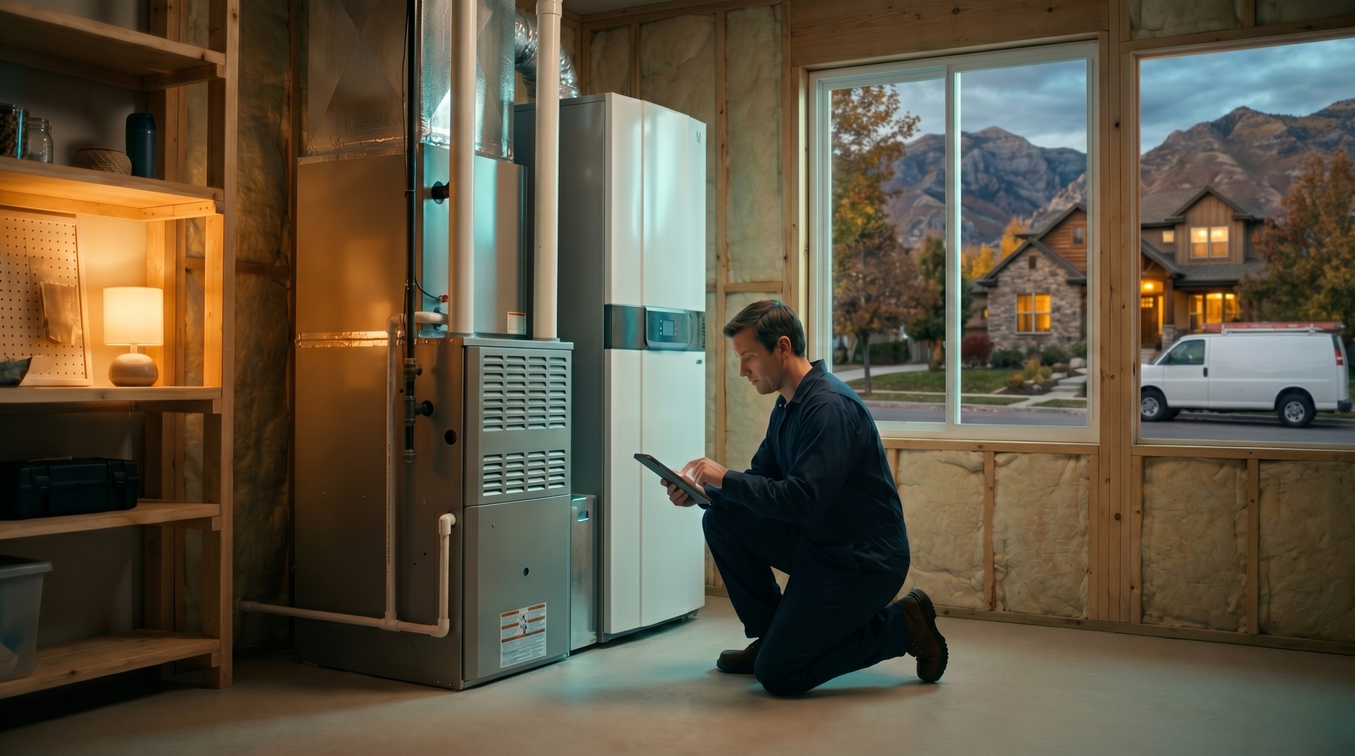 A Home Performance Pros technician serving a home near Holladay, Salt Lake County, Utah
