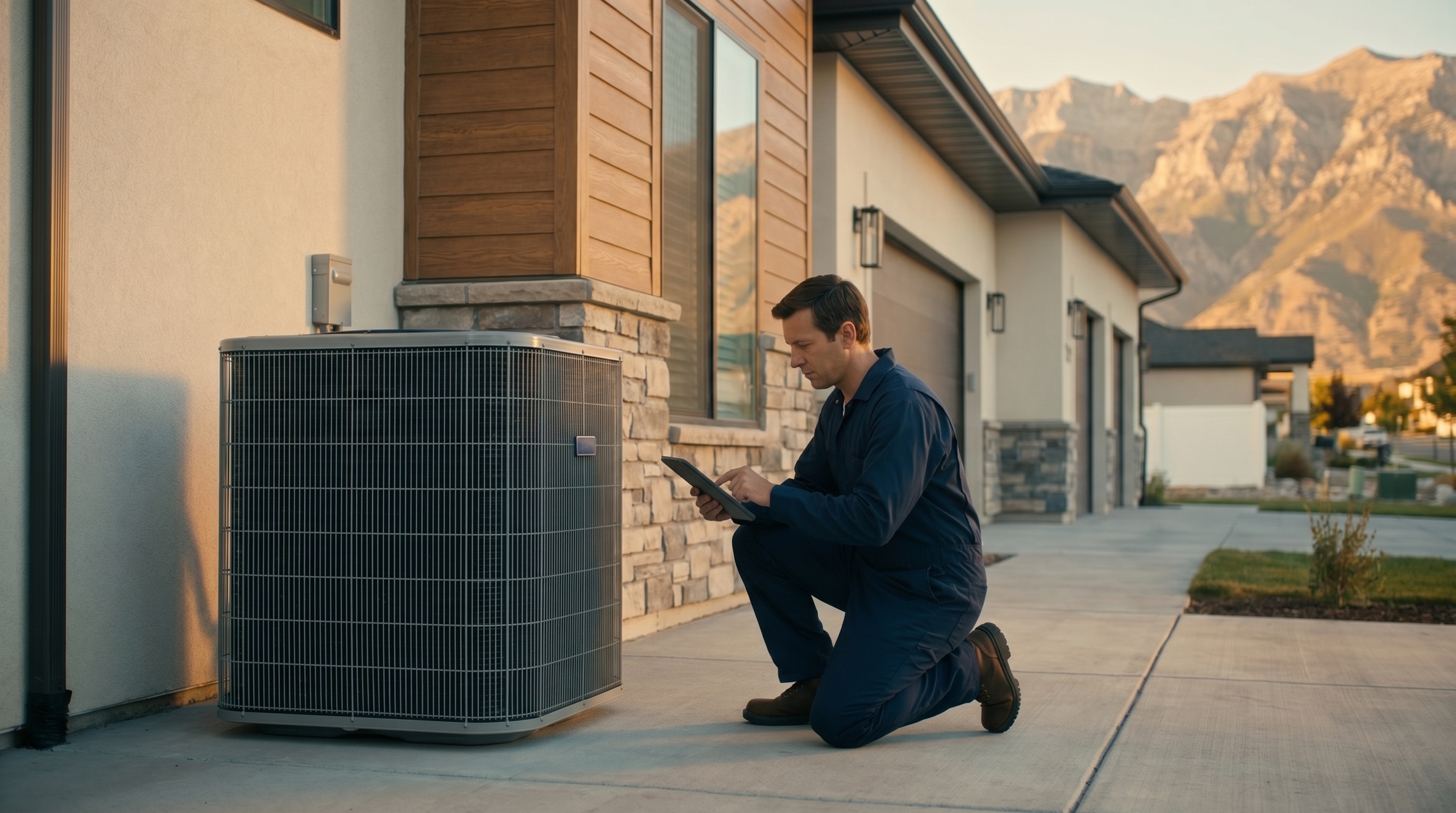 A Home Performance Pros technician serving a home near Draper, Salt Lake County, Utah